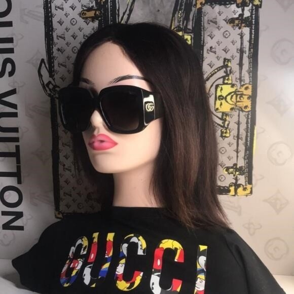 New Authentic Gucci Black Oversized Sunglasses GG1402s 001 - Picture 7 of 12